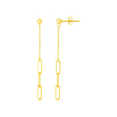 14K Yellow Gold Paperclip Chain and Fine Link Earrings - Sable Gold