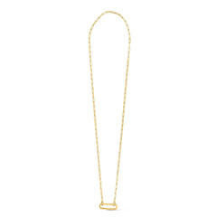 14k Yellow Gold Elongated Link Paperclip Necklace - Sable Gold