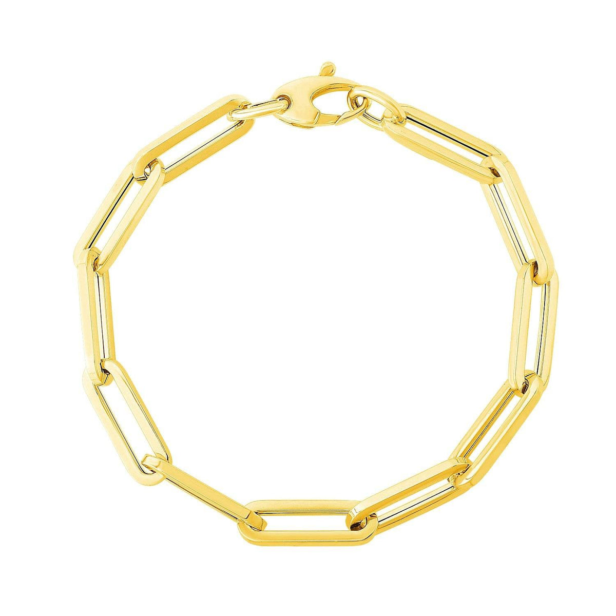 14K Yellow Gold Extra Wide Paperclip Chain Bracelet (6.10 mm) - Sable Gold