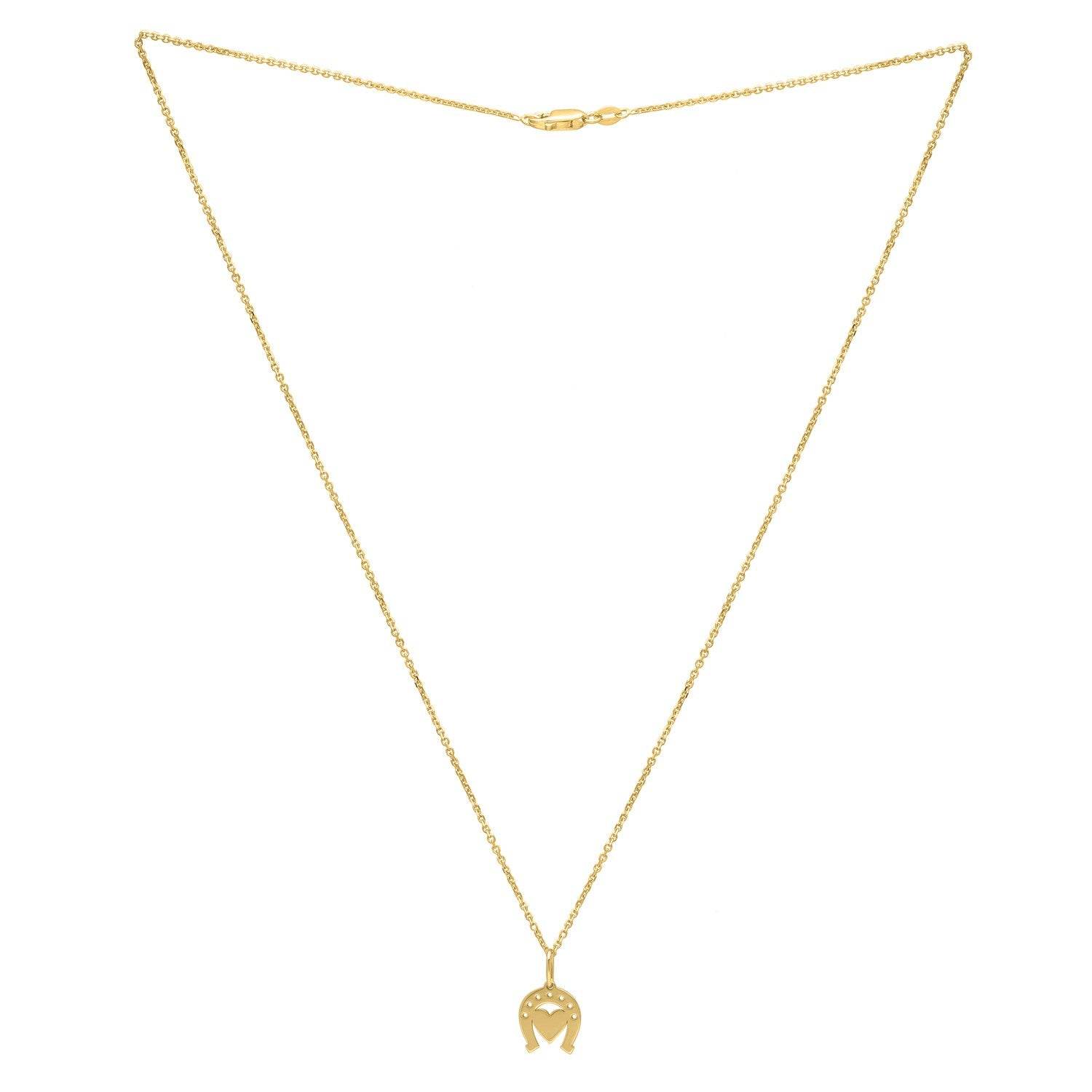 Heart and Horse Necklace in 14K Yellow Gold - Sable Gold