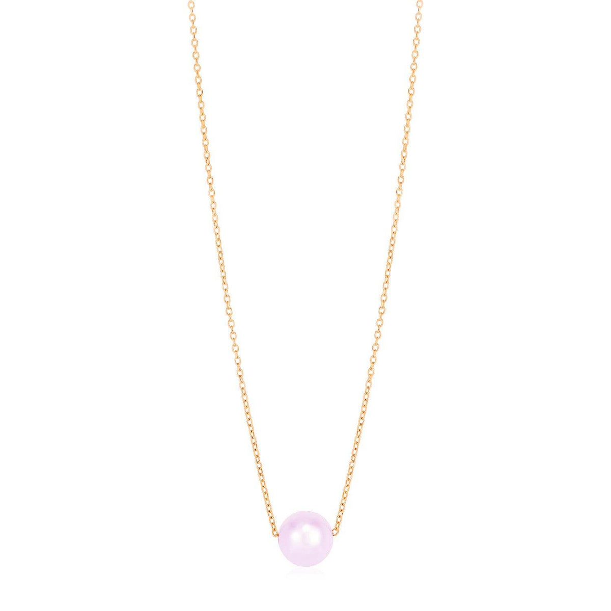 14k Rose Gold Pearl Solitaire Necklace - Sable Gold