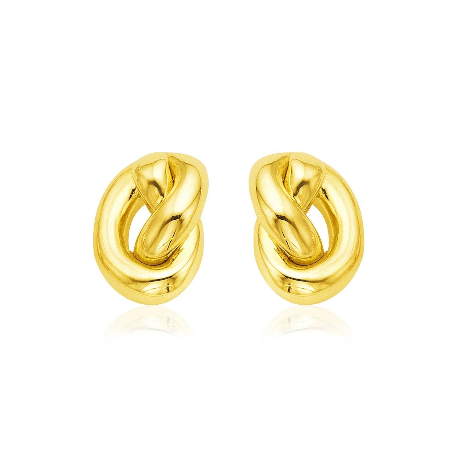 14k Yellow Gold Polished Knot Earrings - Sable Gold