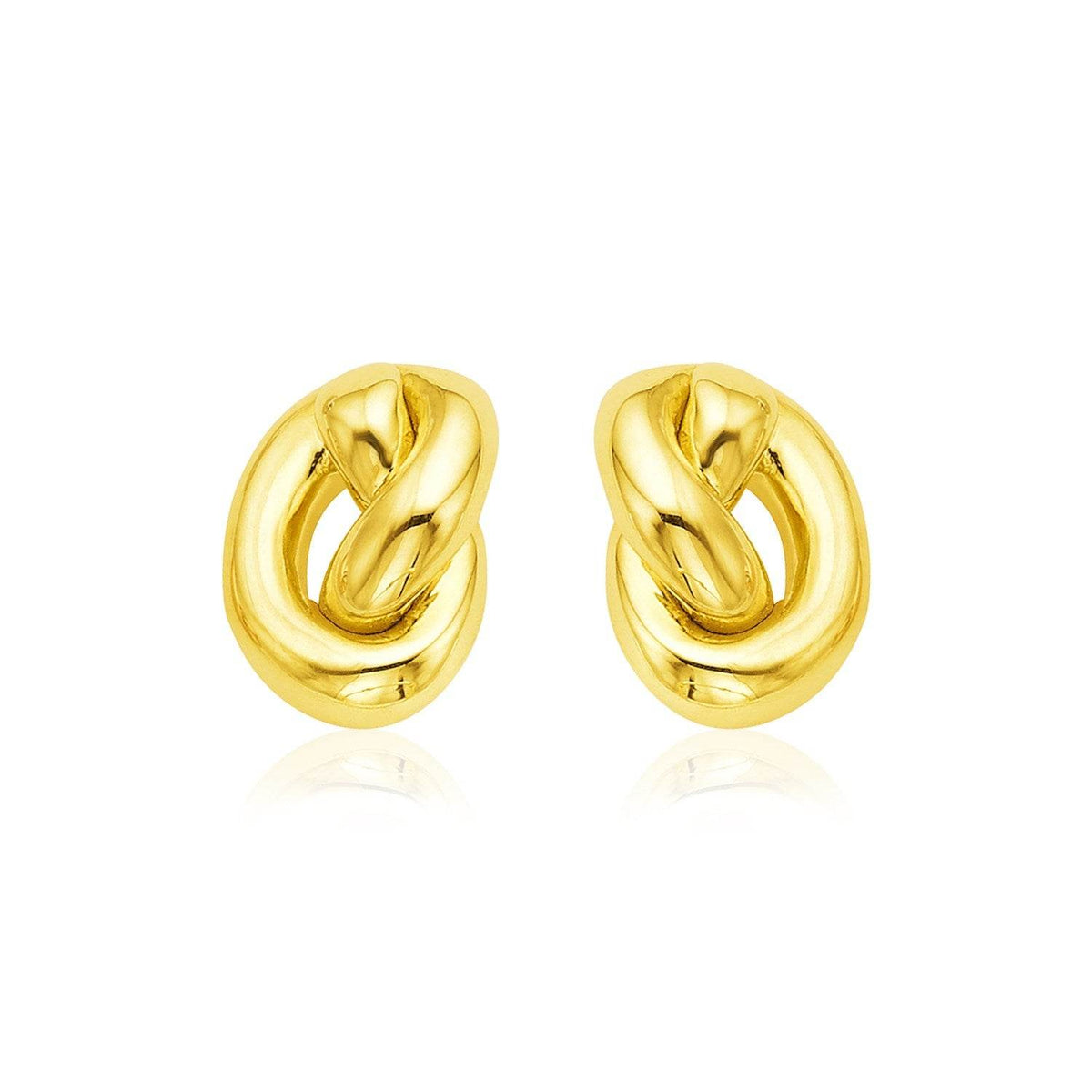 14k Yellow Gold Polished Knot Earrings - Sable Gold