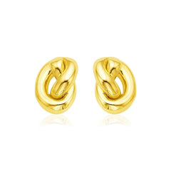 14k Yellow Gold Polished Knot Earrings - Sable Gold