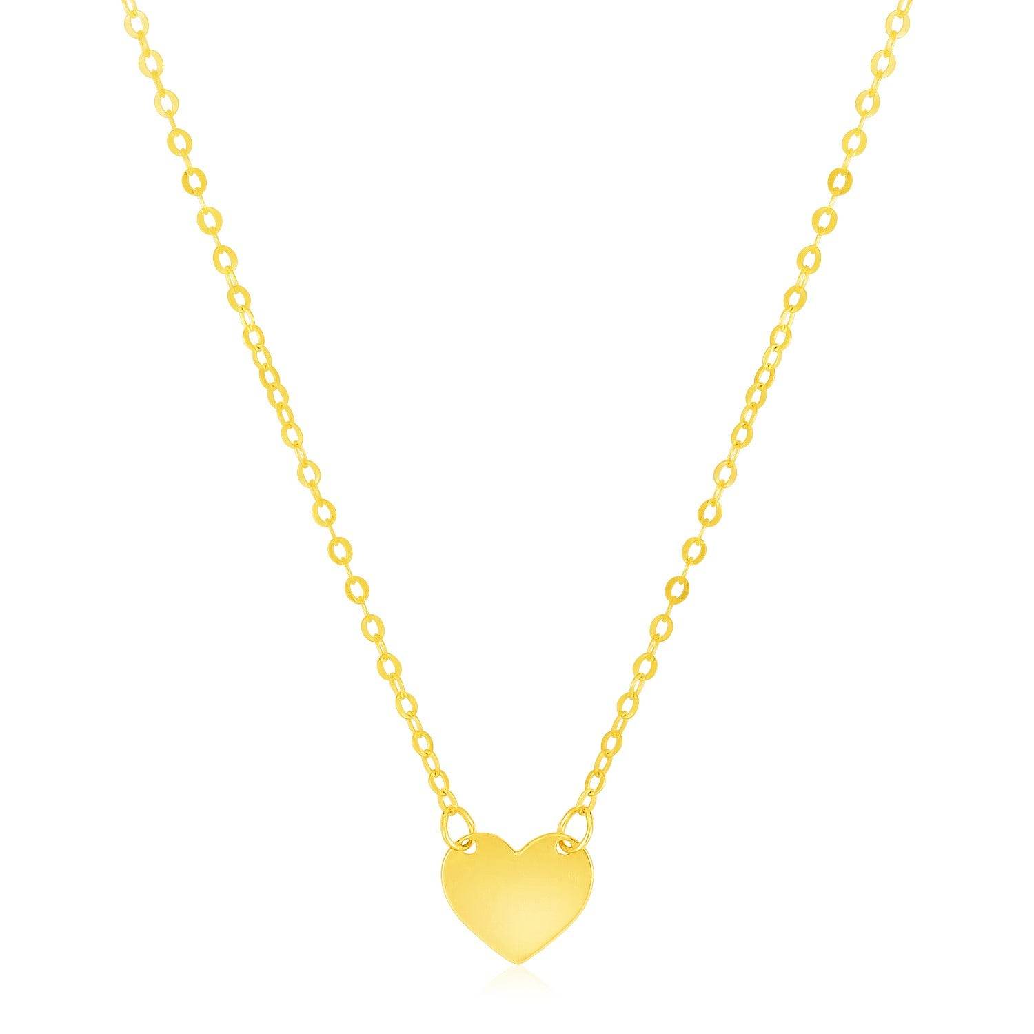 14k Yellow Gold Polished Mini Heart Necklace - Sable Gold