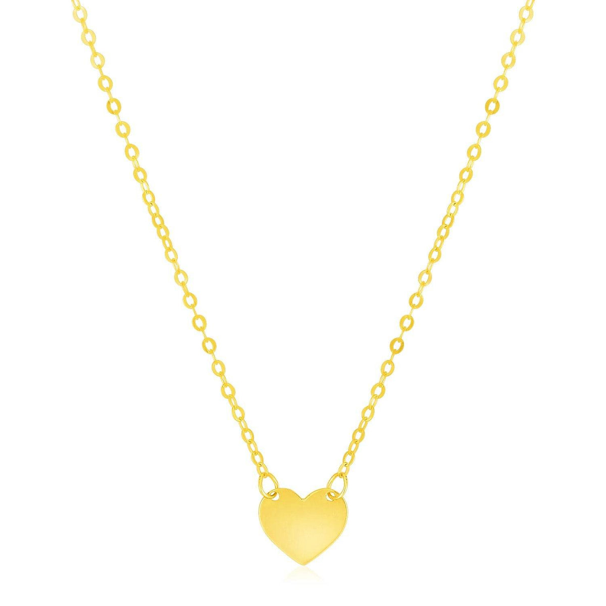 14k Yellow Gold Polished Mini Heart Necklace - Sable Gold