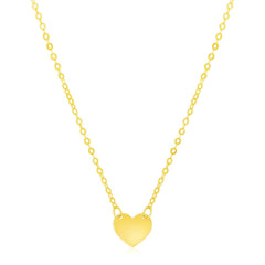 14k Yellow Gold Polished Mini Heart Necklace - Sable Gold