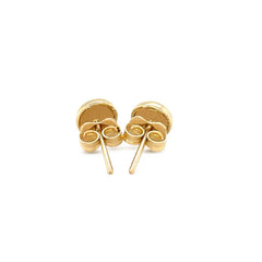 14k Yellow Gold Textured Circle Post Earrings - Sable Gold