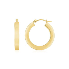 14K Yellow Gold Square Tube Hoop Earrings(3x20mm) - Sable Gold