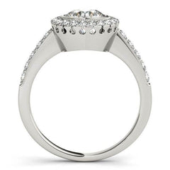 14k White Gold Pave Style Diamond Engagement Ring (1 3/8 cttw) - Sable Gold