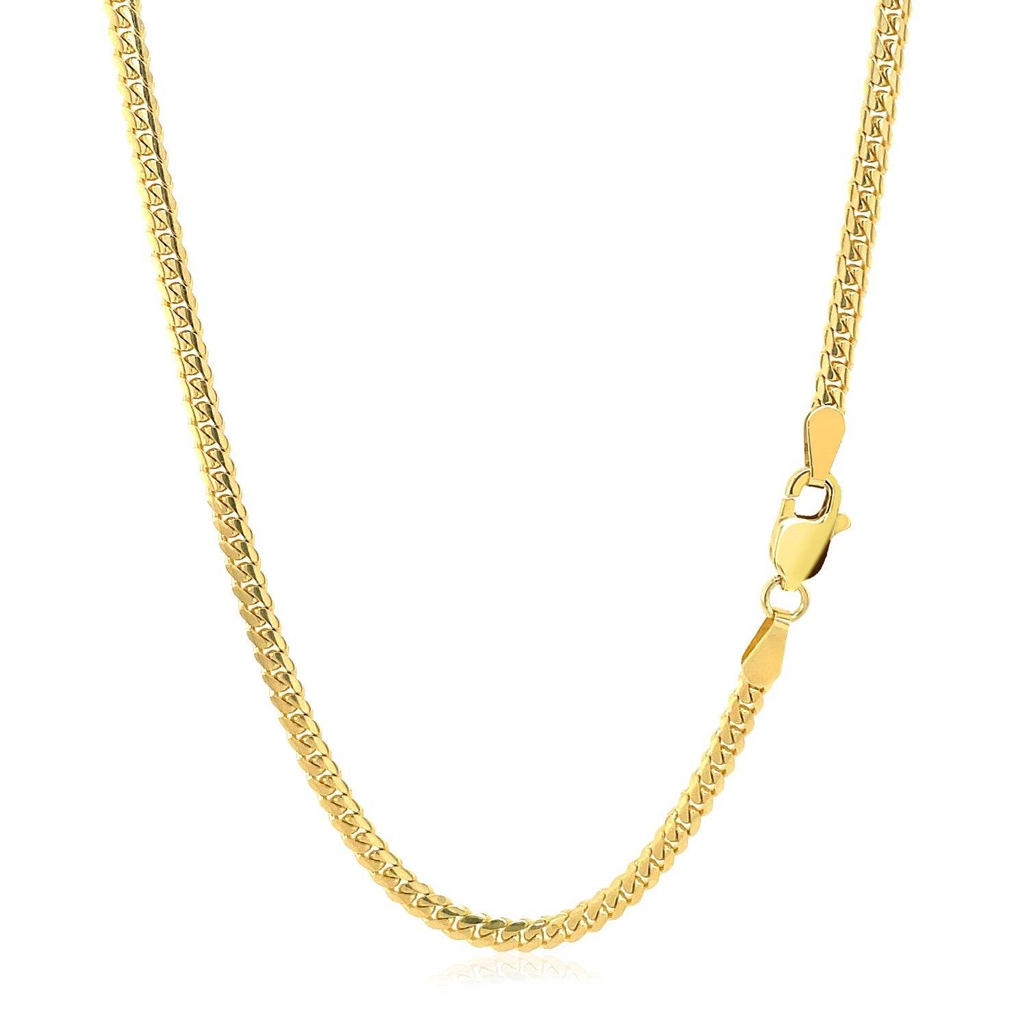 14k Yellow Gold Classic Solid Miami Cuban Chain (2.60 mm) - Sable Gold