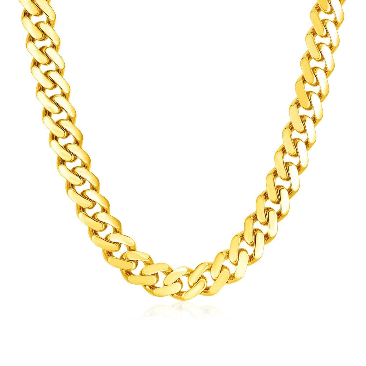 14k Yellow Gold Polished Miami Cuban Chain Necklace - Sable Gold