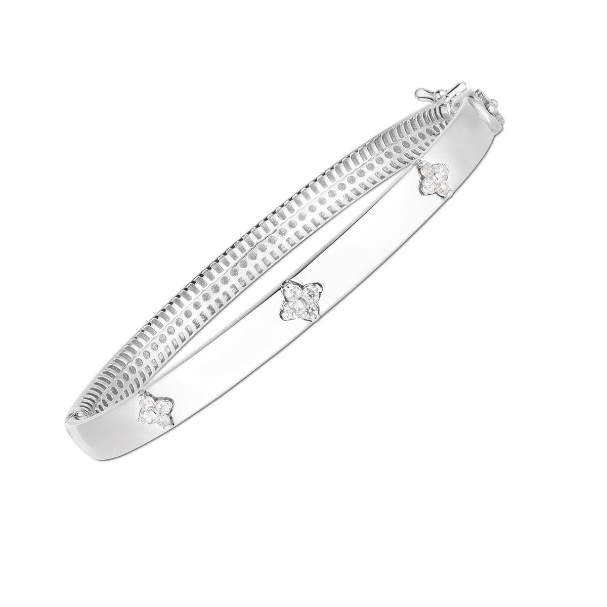 14k White Gold Trilogy Diamond Bangle (5.40 mm) - Sable Gold