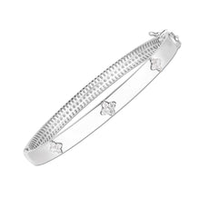 14k White Gold Trilogy Diamond Bangle (5.40 mm) - Sable Gold