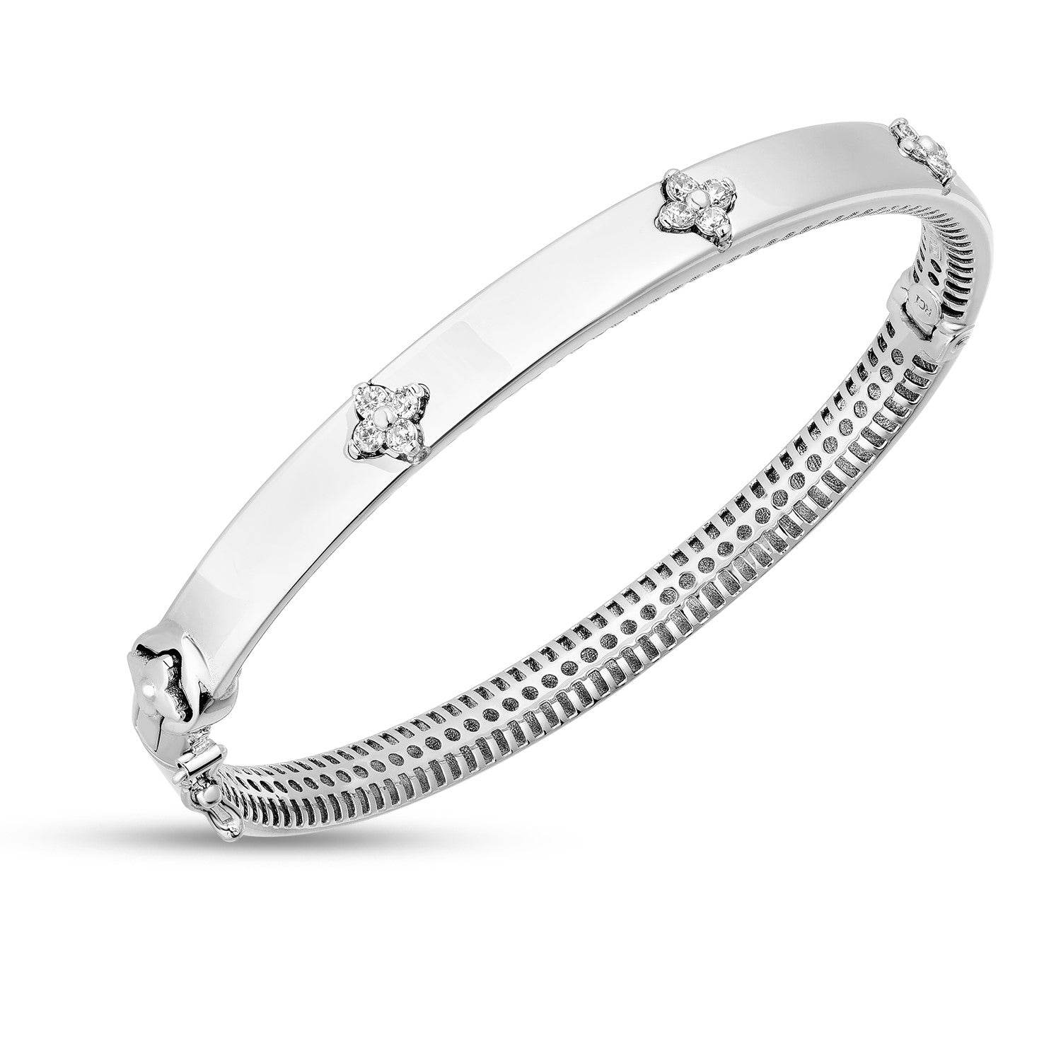 14k White Gold Trilogy Diamond Bangle (5.40 mm) - Sable Gold