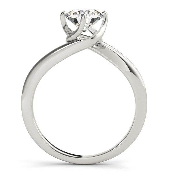 14k White Gold Bypass Style Solitaire Round Diamond Engagement Ring (1 cttw) - Sable Gold