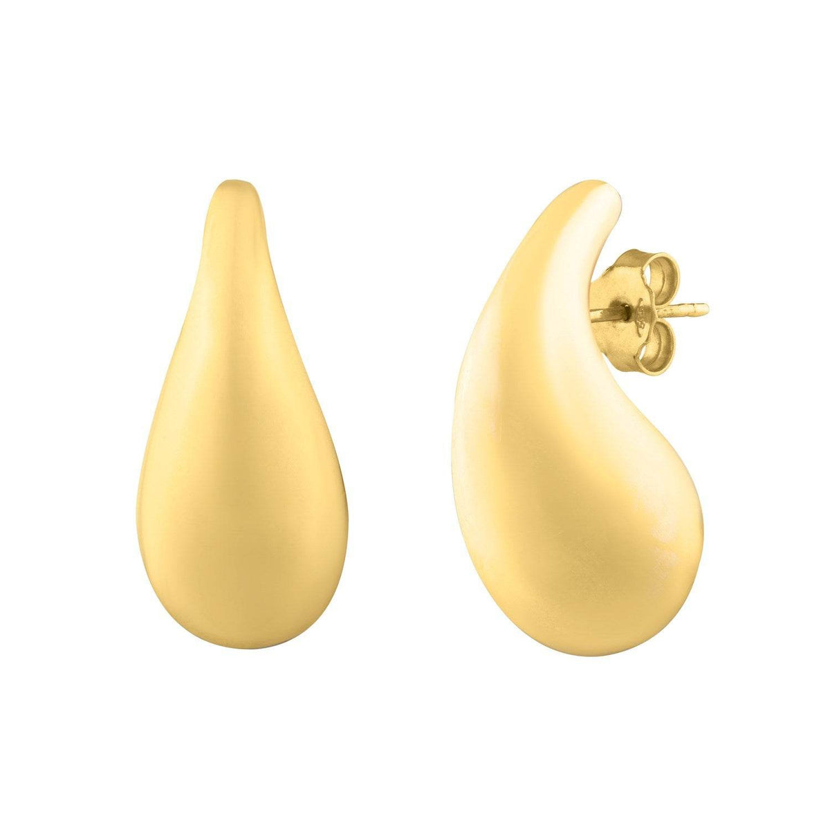 Large Raindrop Stud Earrings in 14K Yellow Gold - Sable Gold