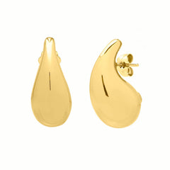 Large Raindrop Stud Earrings in 14K Yellow Gold - Sable Gold