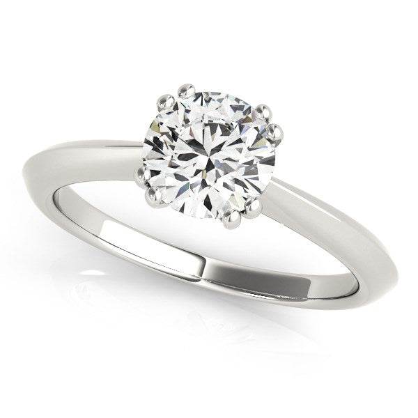 14k White Gold Double Prong Set Solitaire Diamond Engagement Ring (1 cttw) - Sable Gold