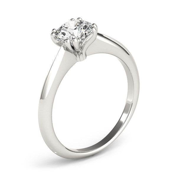 14k White Gold Double Prong Set Solitaire Diamond Engagement Ring (1 cttw) - Sable Gold