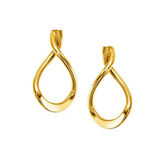 14k Yellow Gold Polished Tear Drop Earrings - Sable Gold