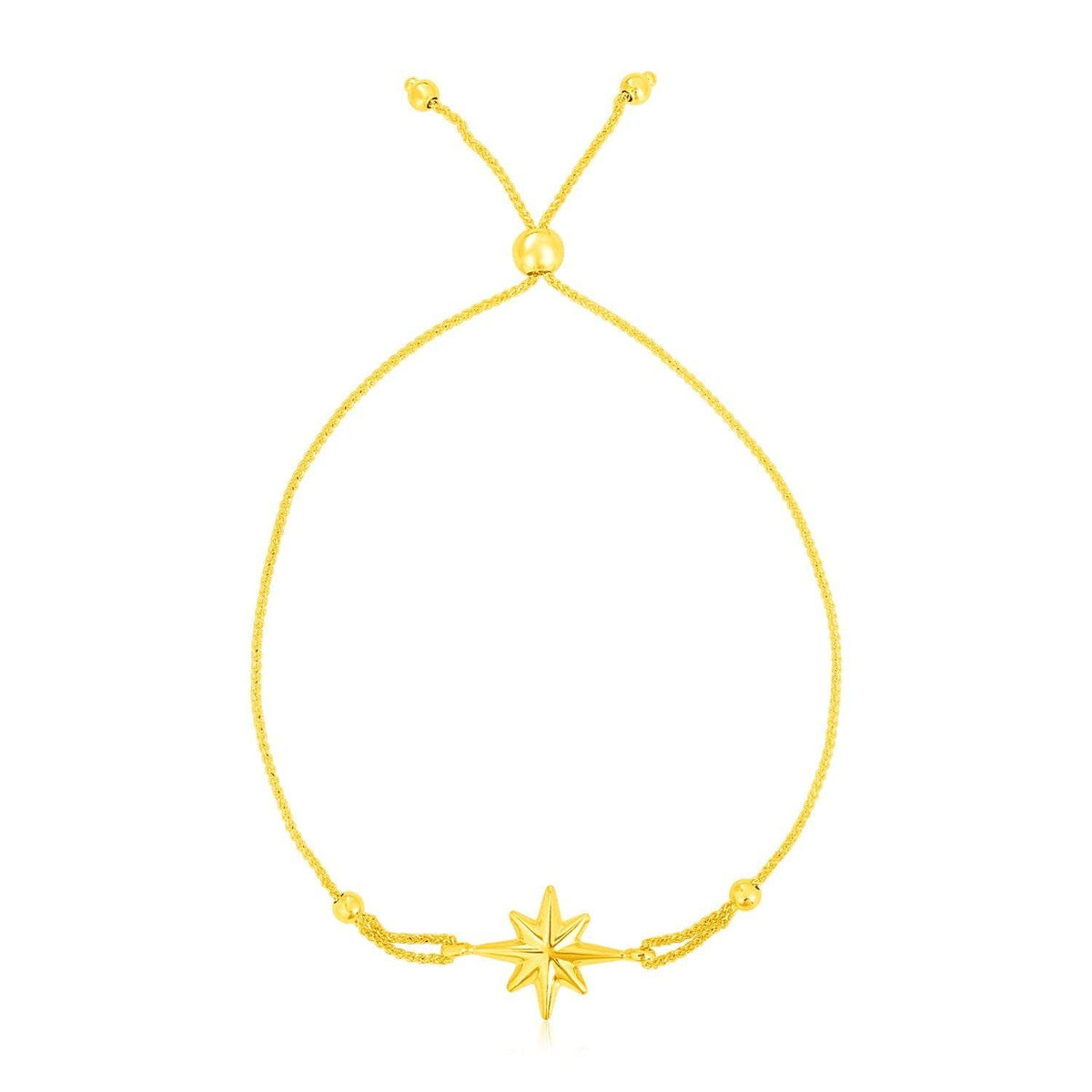 14k Yellow Gold Adjustable Bracelet with Star - Sable Gold