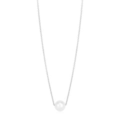 14k White Gold Pearl Solitaire Necklace - Sable Gold