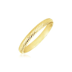 14k Yellow Gold Textured Comfort Fit Wedding Band(2.50 mm) - Sable Gold