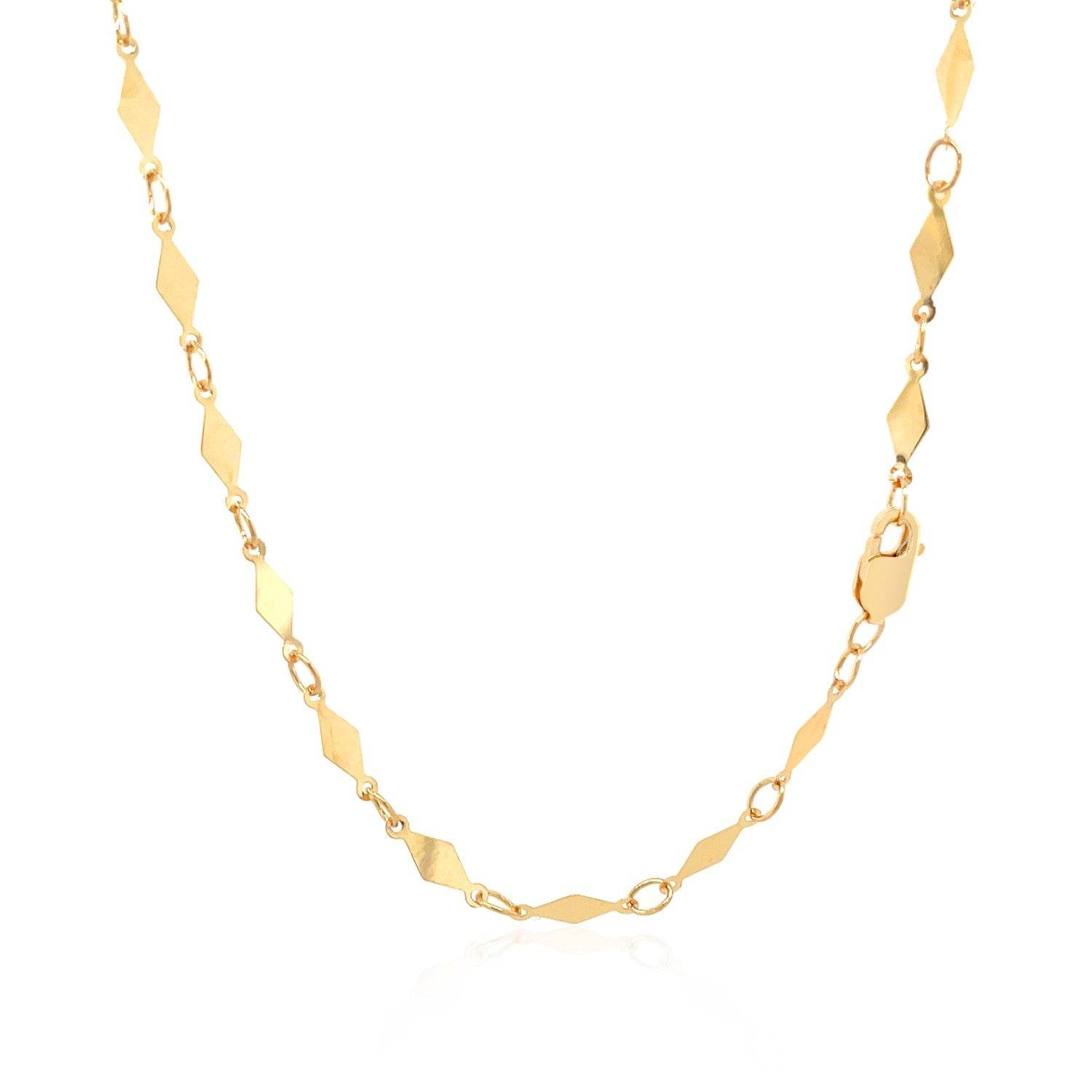 14K Yellow Gold Polished Diamond Motif Chain (3.00 mm) - Sable Gold