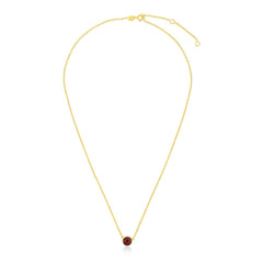 14k Yellow Gold 17 inch Necklace with Round Garnet - Sable Gold