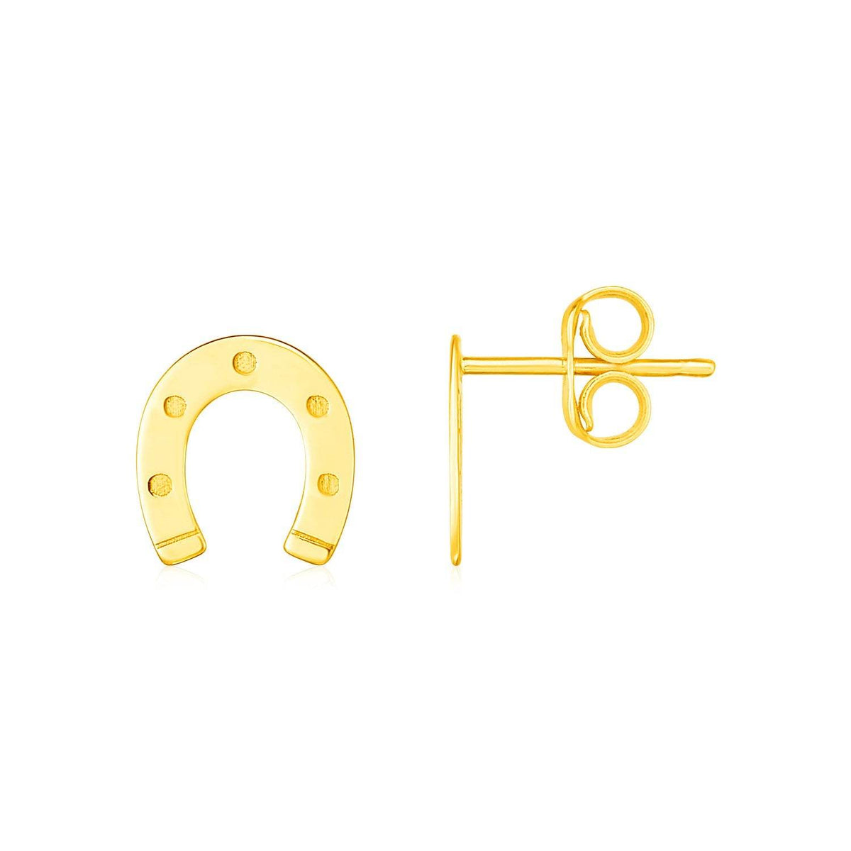 14K Yellow Gold Horseshoe Earrings - Sable Gold