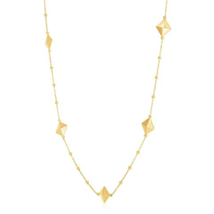 14k Yellow Gold High Polish Pyramid Station Necklace - Sable Gold