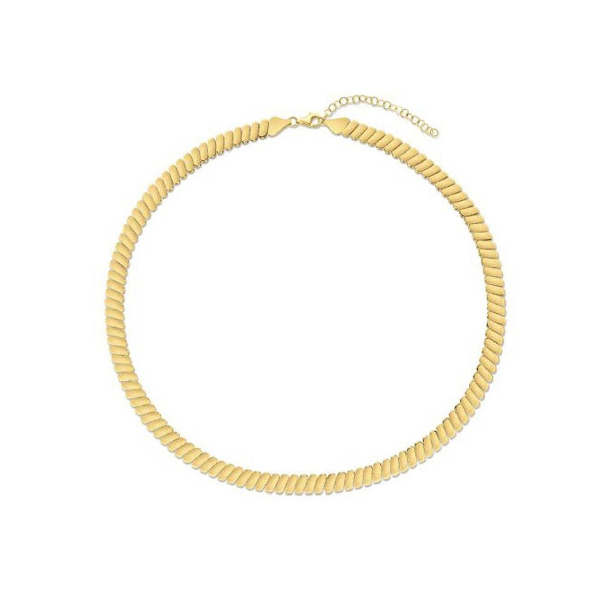 14k Yellow Gold Rib Link Necklace - Sable Gold