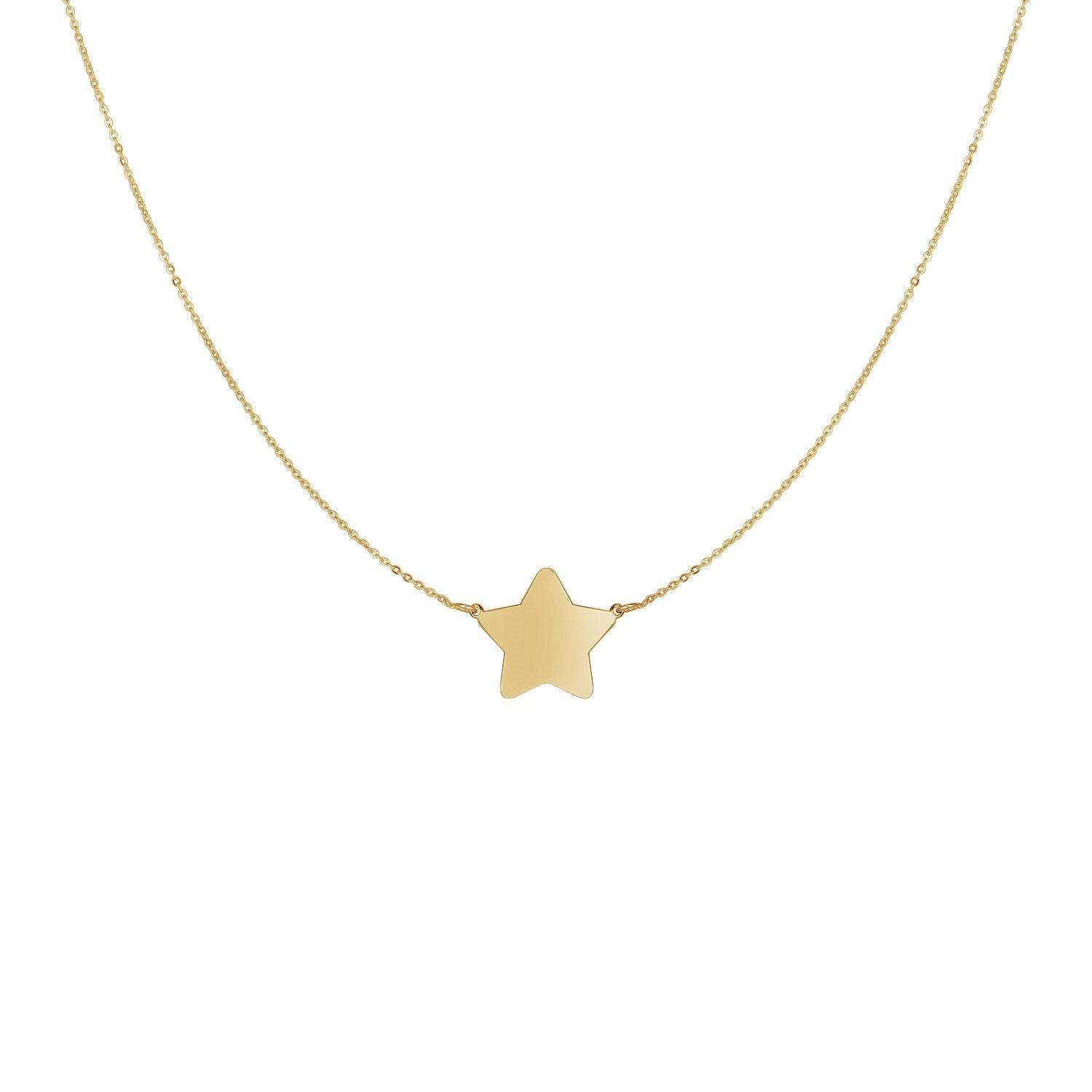 14k Yellow Gold Necklace with Five Pointed Star - Sable Gold