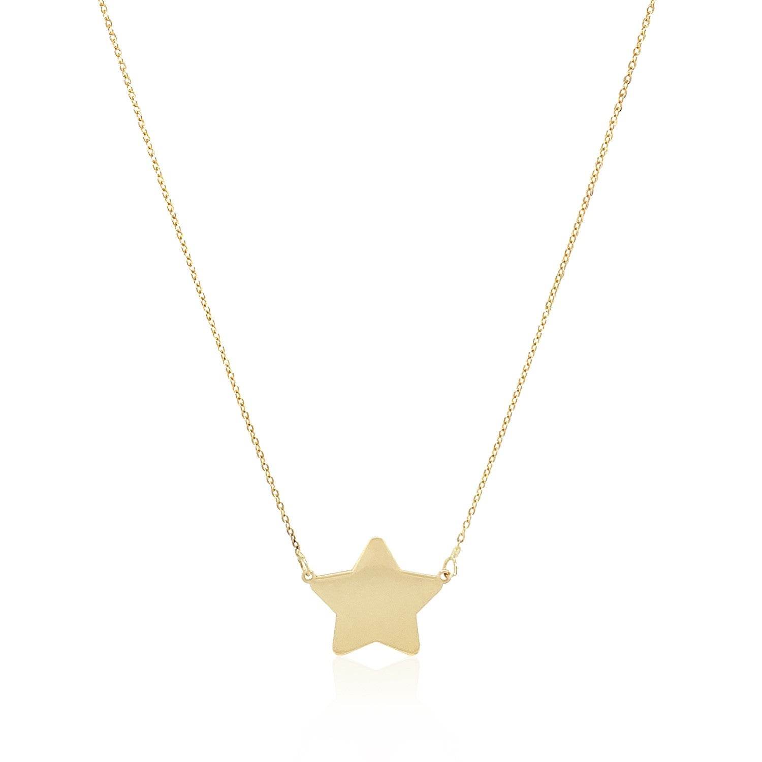 14k Yellow Gold Necklace with Five Pointed Star - Sable Gold