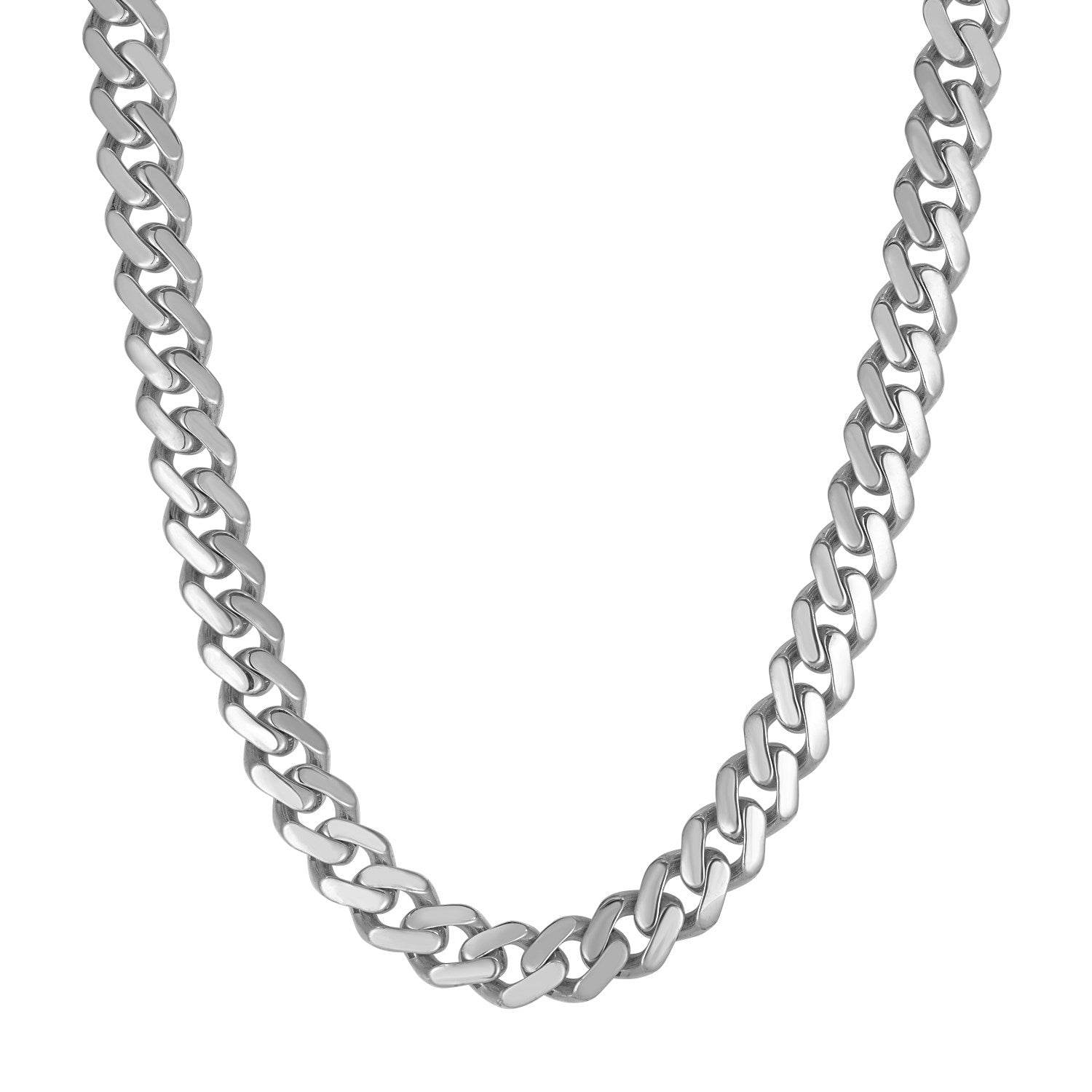 14k White Gold 22 inch Polished Curb Chain Necklace - Sable Gold