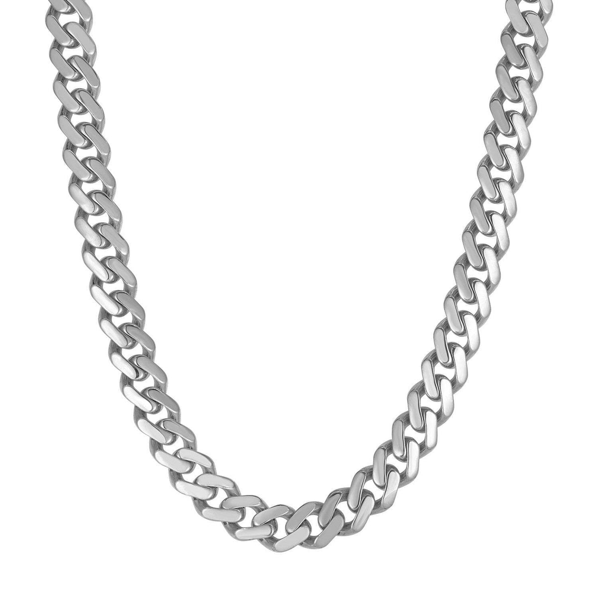 14k White Gold 22 inch Polished Curb Chain Necklace - Sable Gold