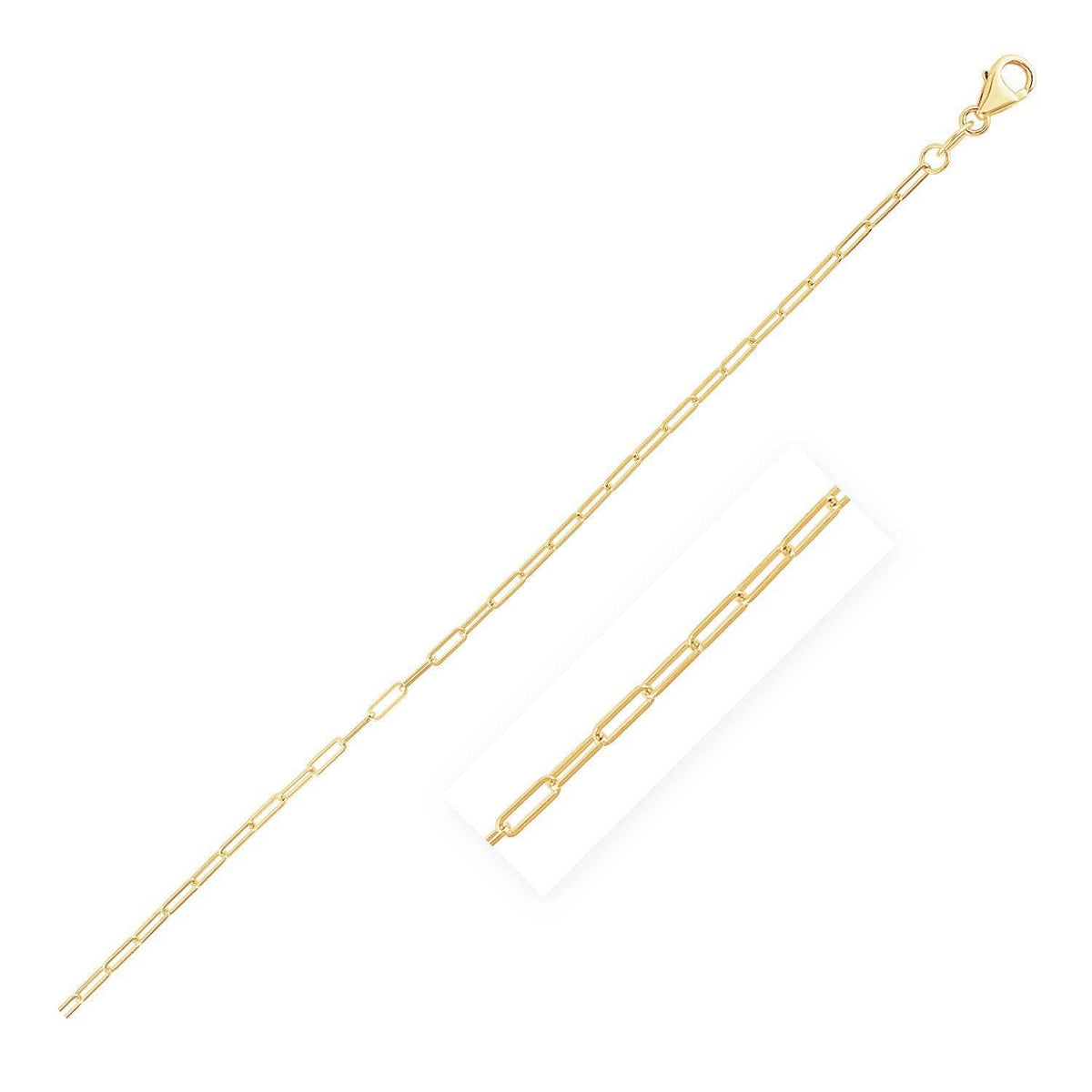 14K Yellow Gold Fine Paperclip Anklet (1.5mm) - Sable Gold