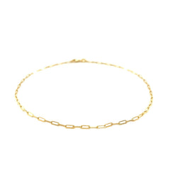 14K Yellow Gold Fine Paperclip Anklet (1.5mm) - Sable Gold