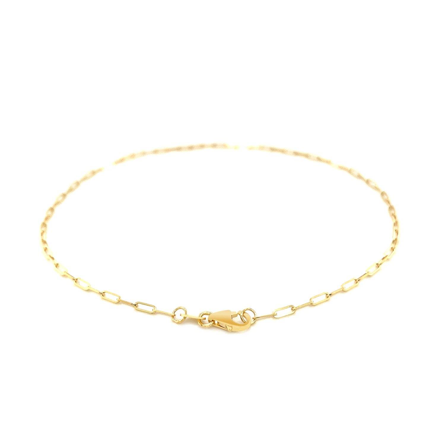 14K Yellow Gold Fine Paperclip Anklet (1.5mm) - Sable Gold