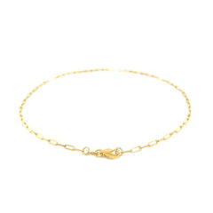 14K Yellow Gold Fine Paperclip Anklet (1.5mm) - Sable Gold