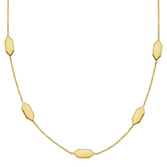 Elongated Hexagon Necklace in 14K Yellow Gold - Sable Gold