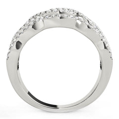 Diamond Studded Ring with Four Curves in 14k White Gold (5/8 cttw) - Sable Gold