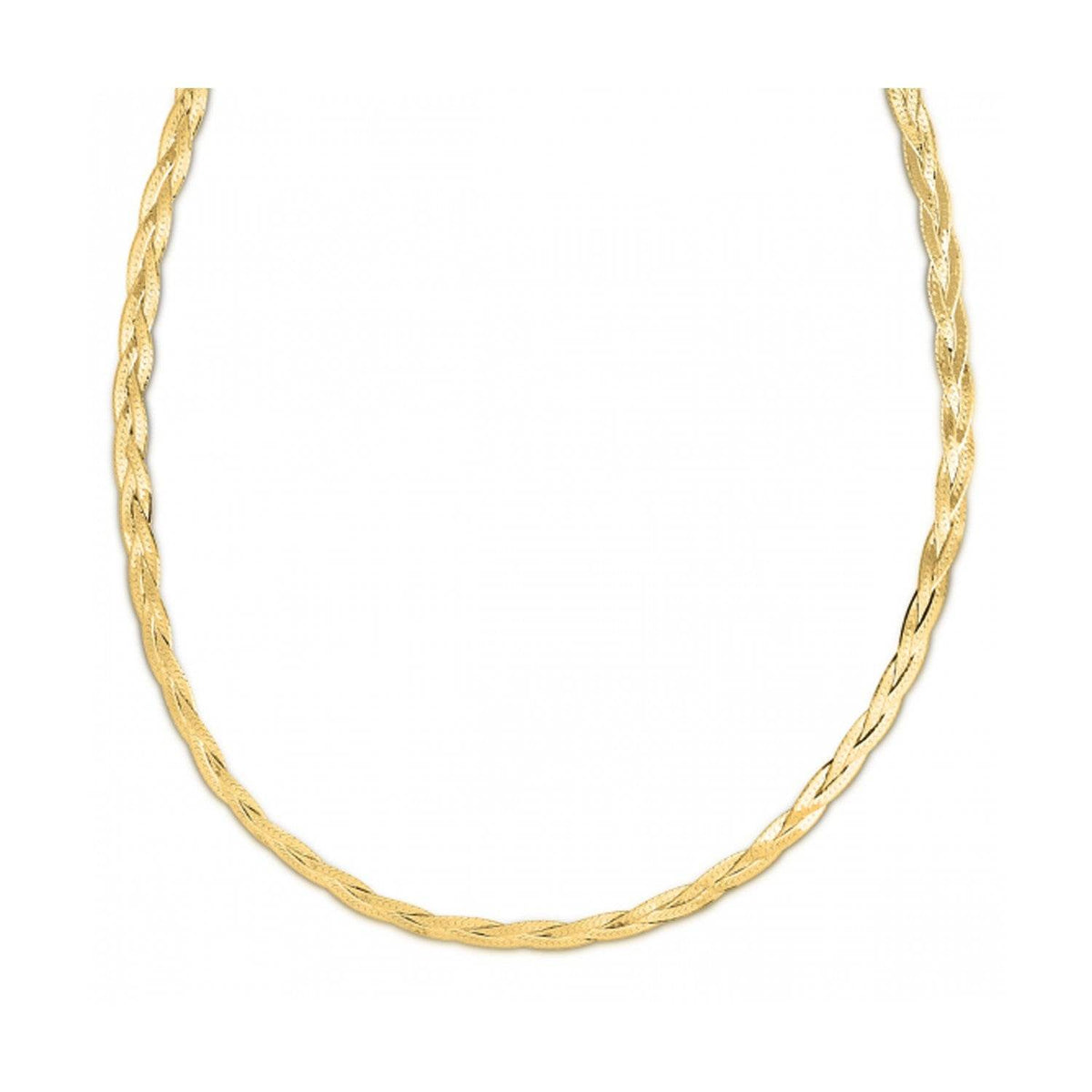 14k Yellow Gold Braided Herringbone Chain (3.20 mm) - Sable Gold