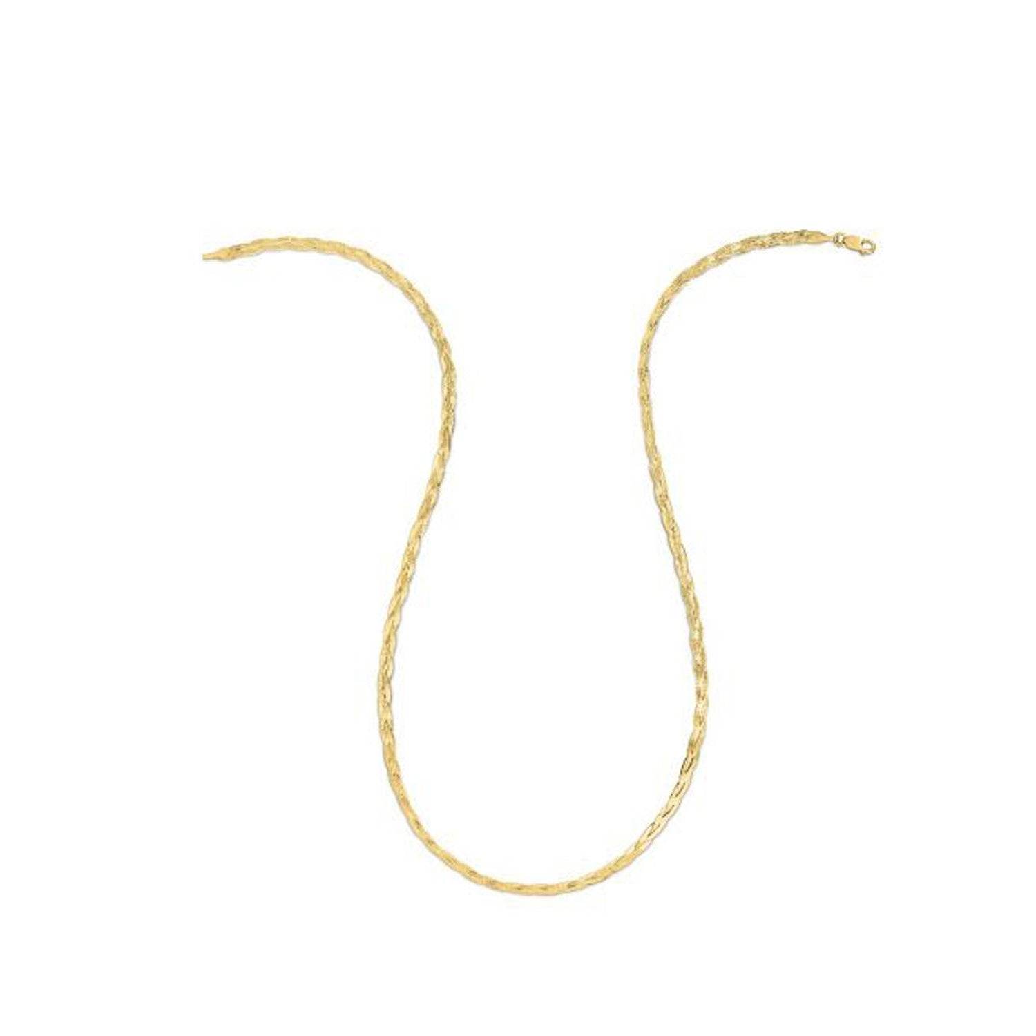 14k Yellow Gold Braided Herringbone Chain (3.20 mm) - Sable Gold