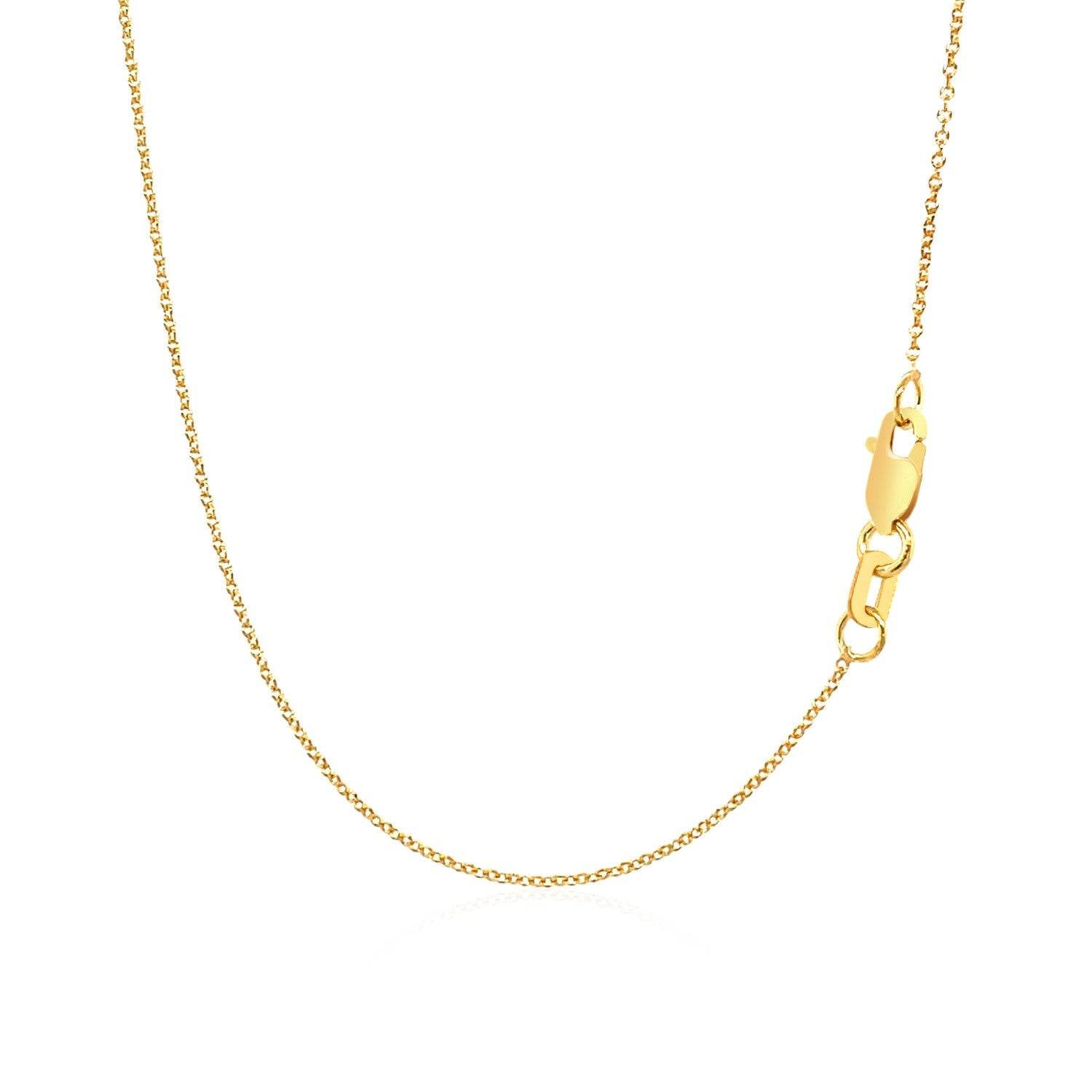 14k Yellow Gold Polished Moon Necklace with Diamond - Sable Gold