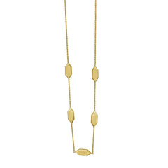 Elongated Hexagon Necklace in 14K Yellow Gold - Sable Gold