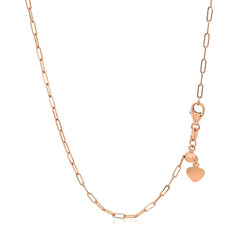 14k Rose Gold Adjustable Paperclip Chain (1.50 mm) - Sable Gold