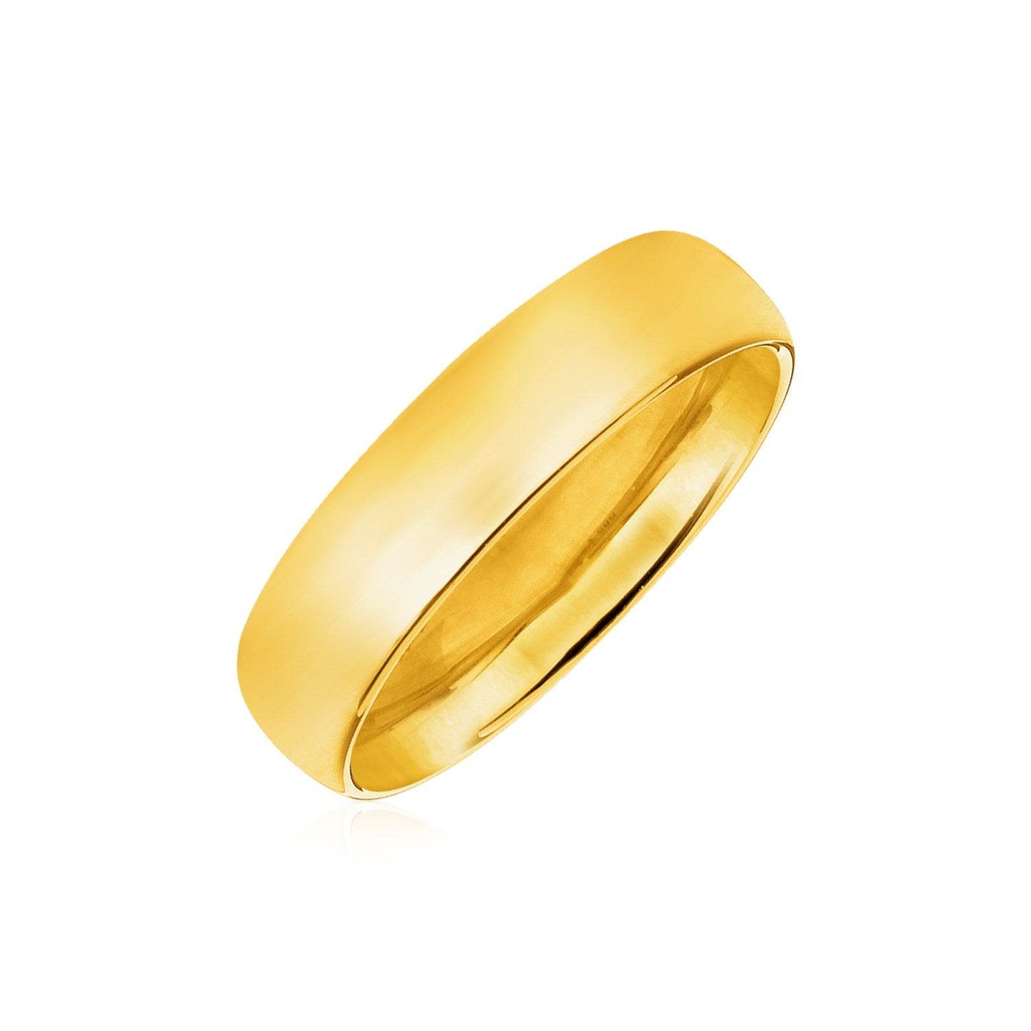 14k Yellow Gold Comfort Fit Wedding Band (6.00 mm) - Sable Gold