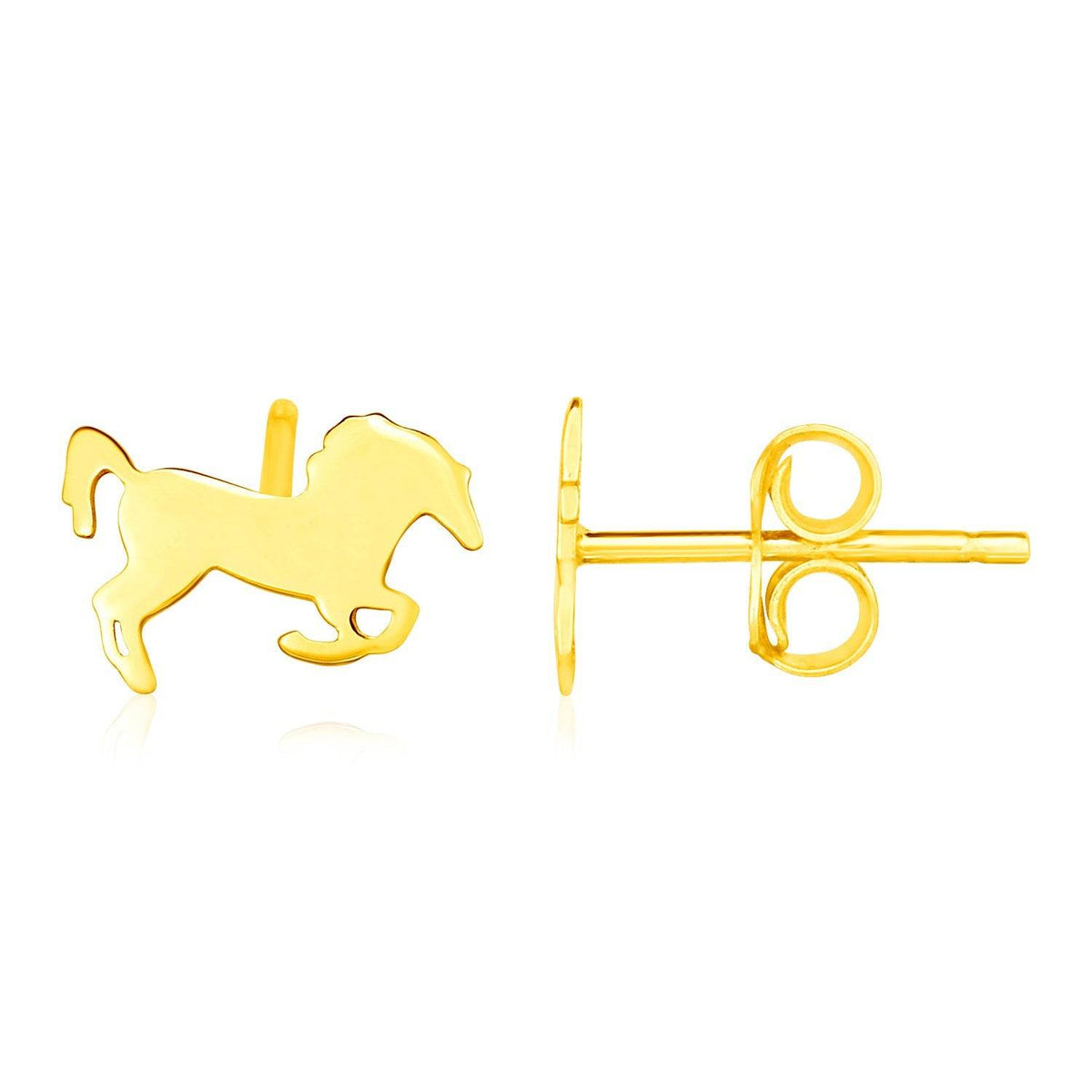 14K Yellow Gold Horse Earrings - Sable Gold